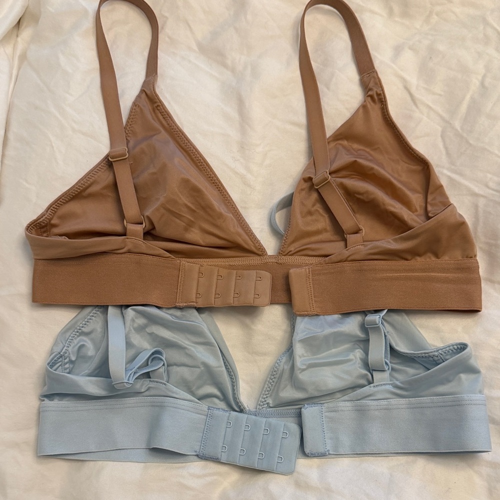 Negative Glacé Bralettes - blue & buff - Picture 2 of 3